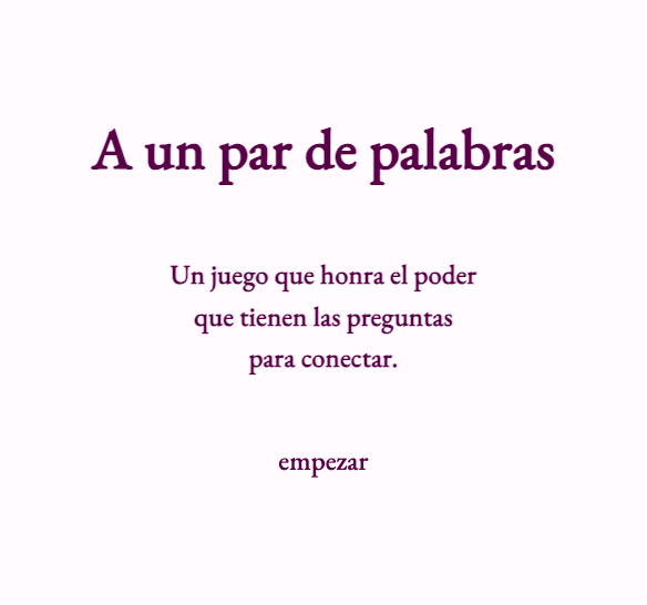 A un par de palabras | Juego digital