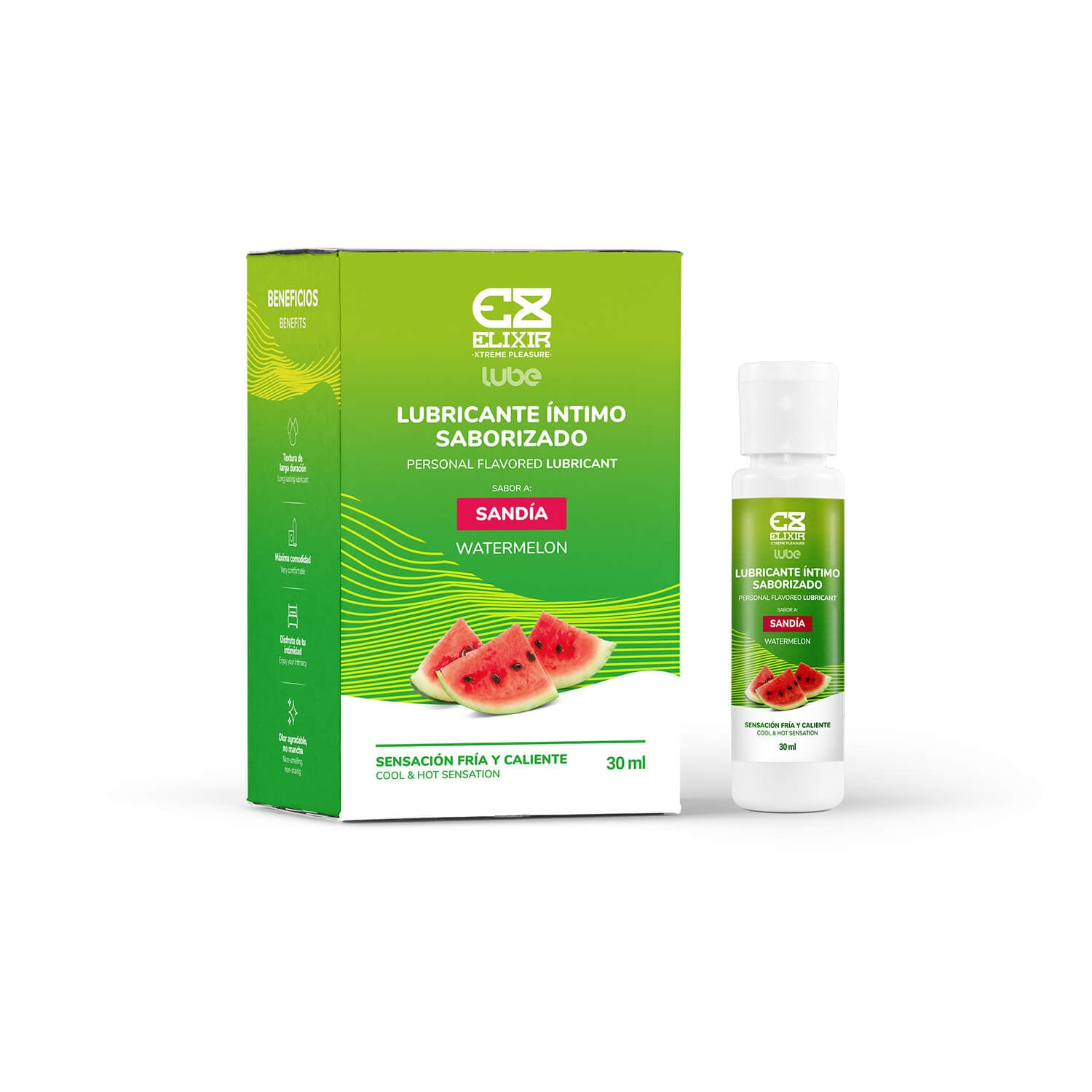 Lubricante Saborizado de Sandía - Sensación Frío y Calor